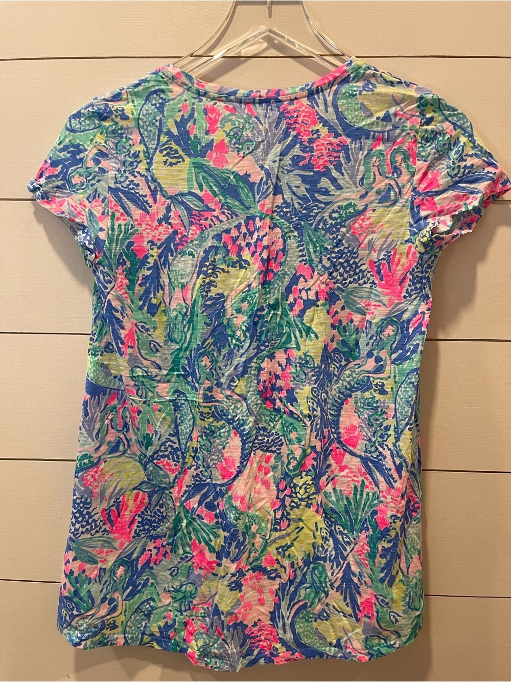 Lilly Pulitzer Etta Multicolor V-Neck Top Womens Size Small